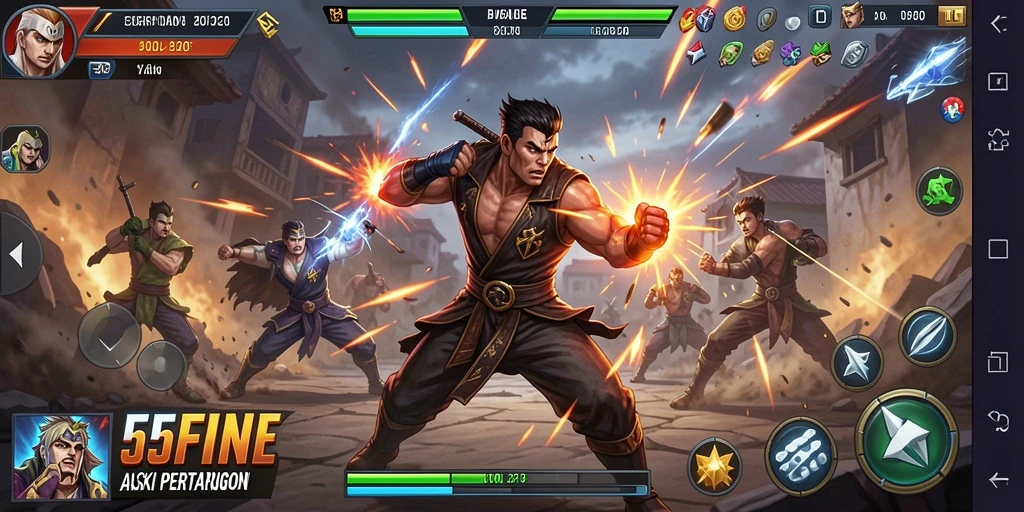 Tampilan gameplay mendebarkan dari 55FIVE yang penuh aksi.