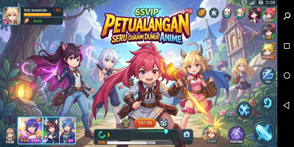 Screenshot gameplay <strong>6SVIP</strong> menampilkan aksi karakter anime yang seru.