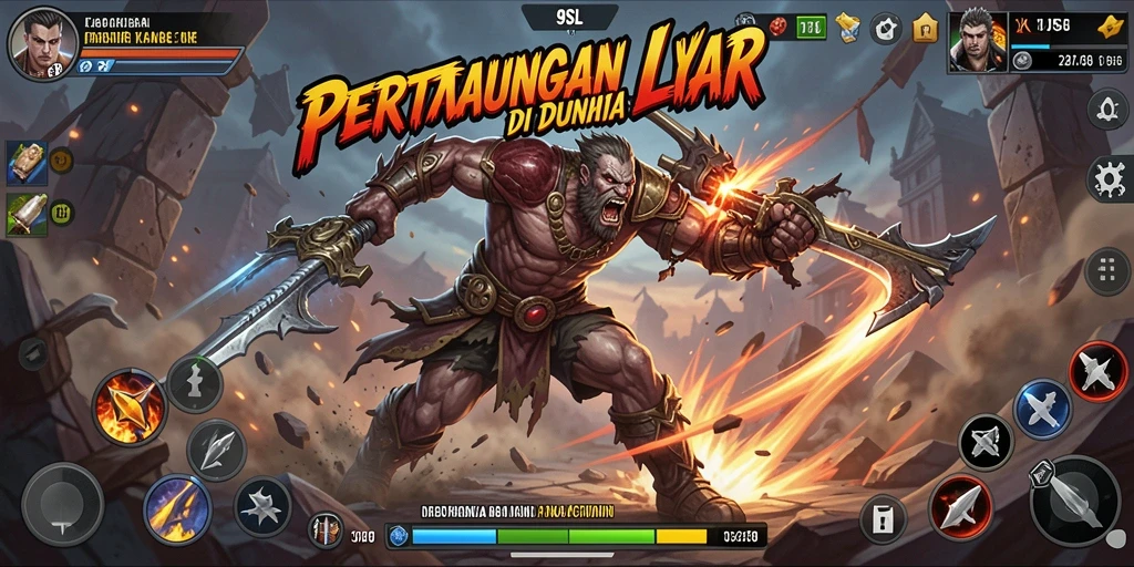 Screenshot utama 9SL menampilkan pertarungan seru antar karakter.