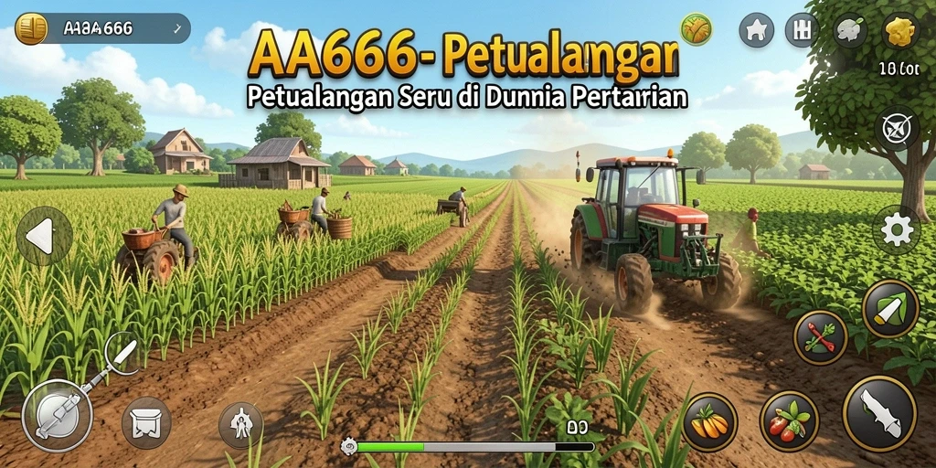 Screenshot gameplay AA666 menampilkan aksi bertani yang seru dan grafis menawan.