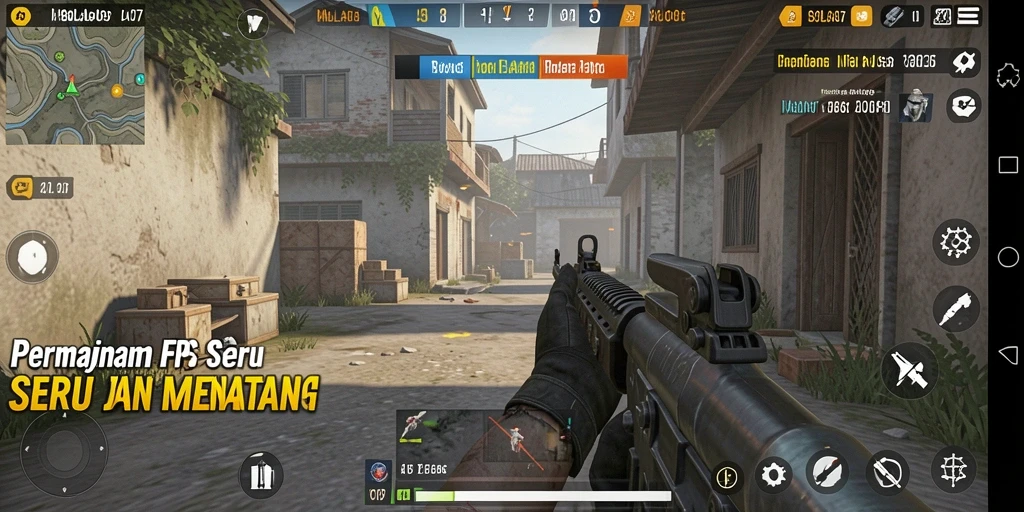 Tangkapan layar menampilkan aksi mendebarkan dalam gameplay FPS.