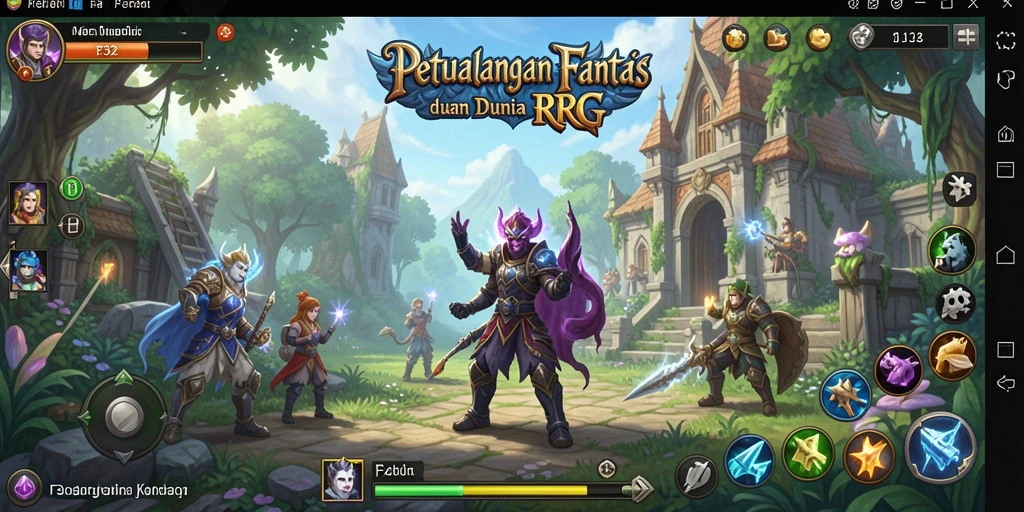 Tampilan gameplay F32 yang penuh aksi dan petualangan RPG.