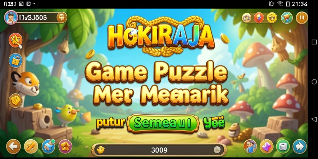 Tampilan gameplay menantang dari HOKIRAJA yang penuh warna dan menarik.