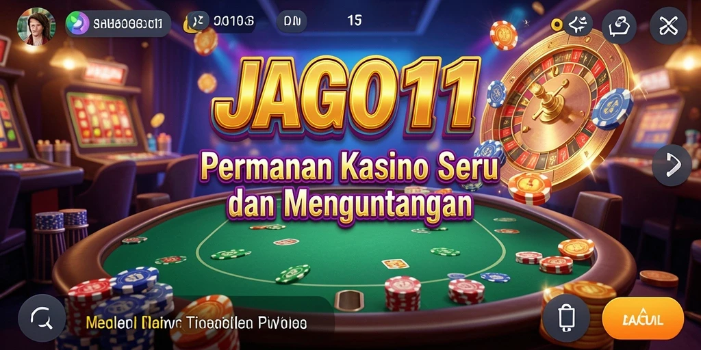 Tampilan menarik dari gameplay seru di JAGO11 yang menghadirkan suasana kasino.