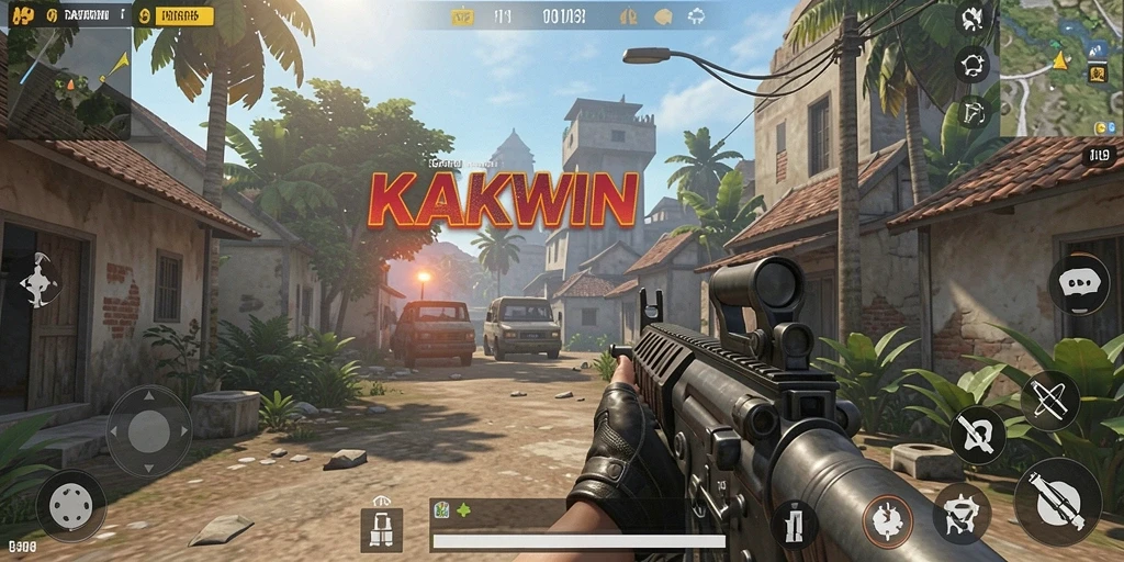 Tampilan gameplay KAKWIN yang intens dan mendebarkan.