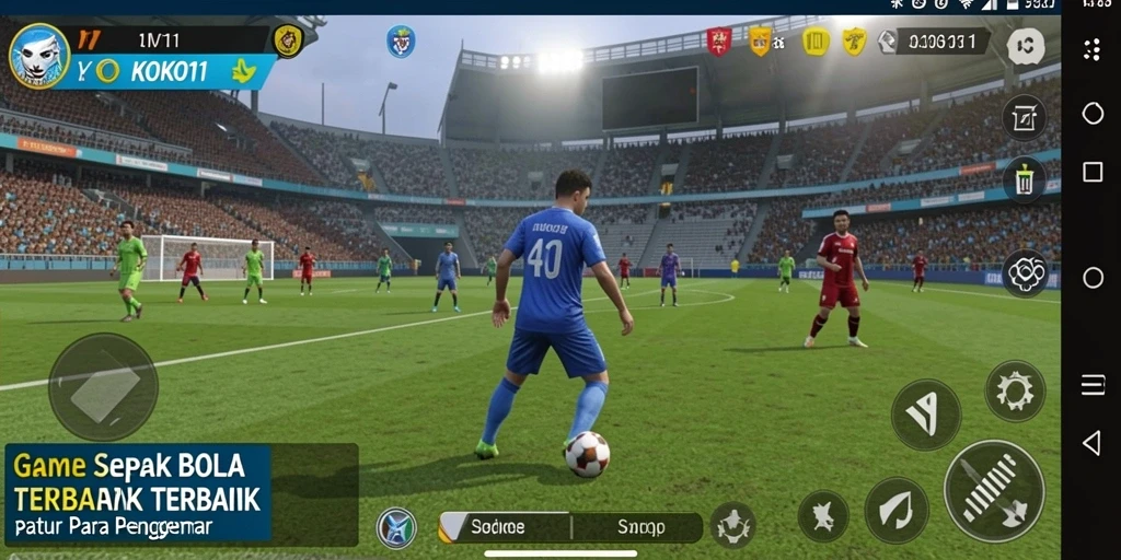 Gameplay KOKO11 yang menegangkan dan seru di lapangan sepak bola.