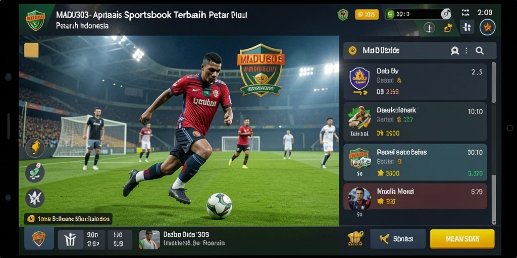Screenshot MADU303 menampilkan fitur taruhan olahraga yang menarik.