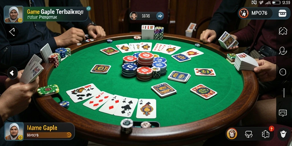 Tampilan menarik dari gameplay Gaple dalam MPO76.
