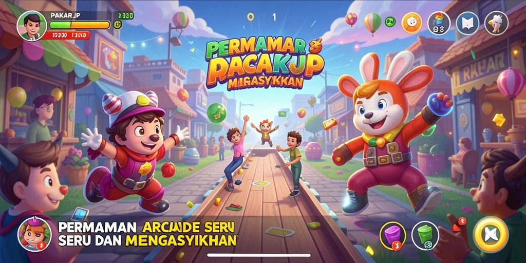 Screenshot gameplay PAKARJP dengan aksi seru dan penuh warna.