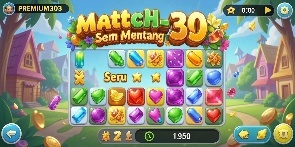 Tangkap momen seru gameplay MATCH-3 di PREMIUM303.
