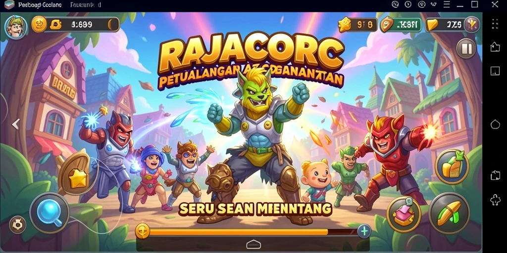 Tampilan gameplay seru di RAJACORC yang bikin ketagihan.