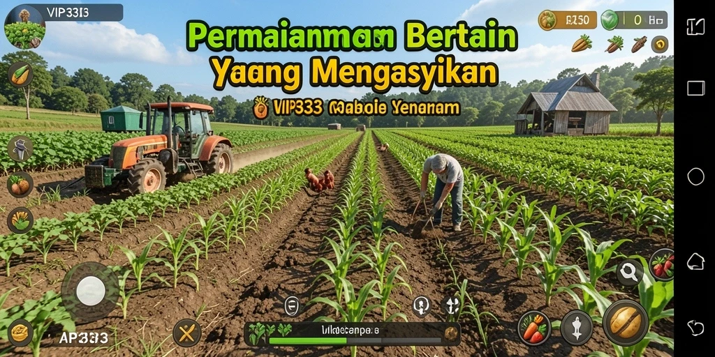 Tampilan gameplay VIP333 dengan aktivitas bertani yang menarik.