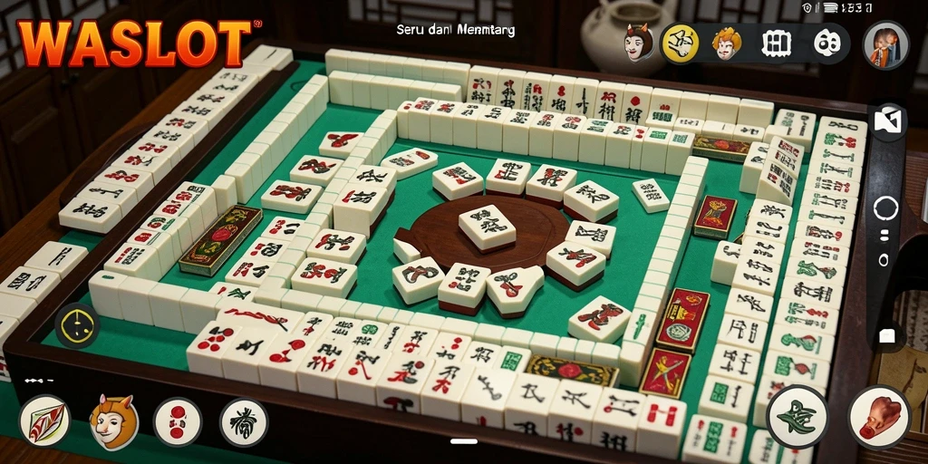 Tampilan gameplay menarik dari WASLOT menunjukkan aksi Mahjong yang mendebarkan.
